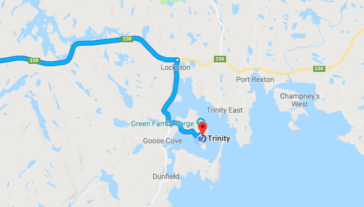 Map Of Trinity Bay Nl Getting Here - Artisan Inn & Twine Loft | Trinity Vacations