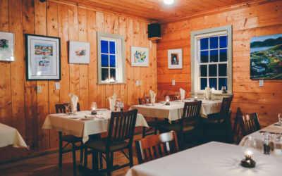 The dining room doubles as an art gallery.