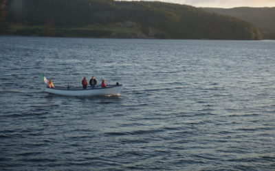 Fishermen return home with a catch
